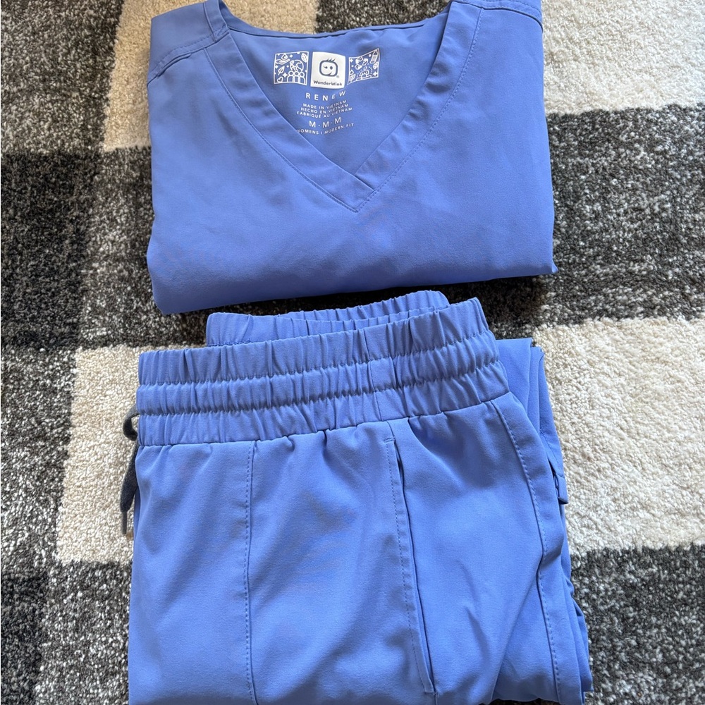 Ceil Blue Scrub Set by wonder wink